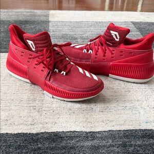 Adidas Red and White Athletic Sneakers